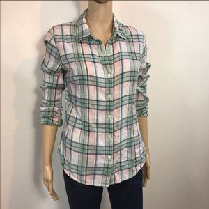James Perse Size 3 Soft Button Down Shirt Soft EUC